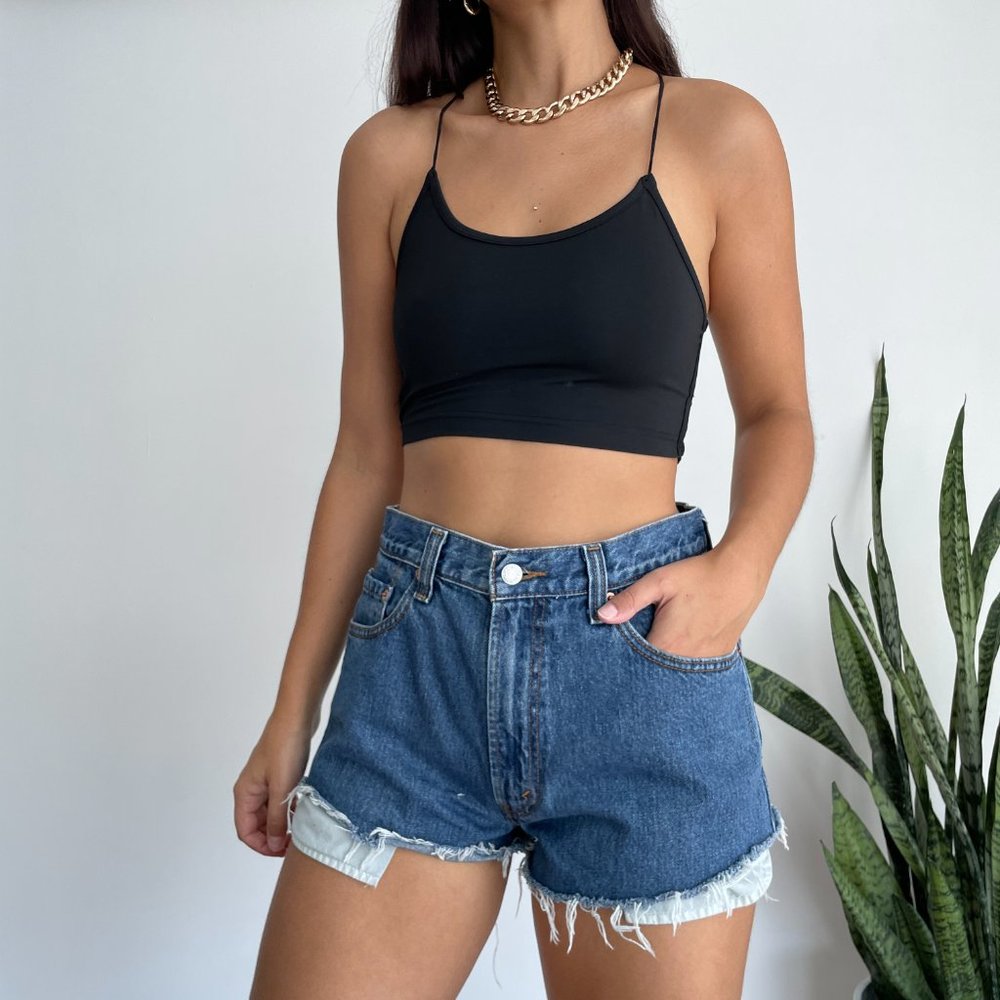 Vintage Levi's 550 high waist denim cutoff shorts - Picture 3 of 12